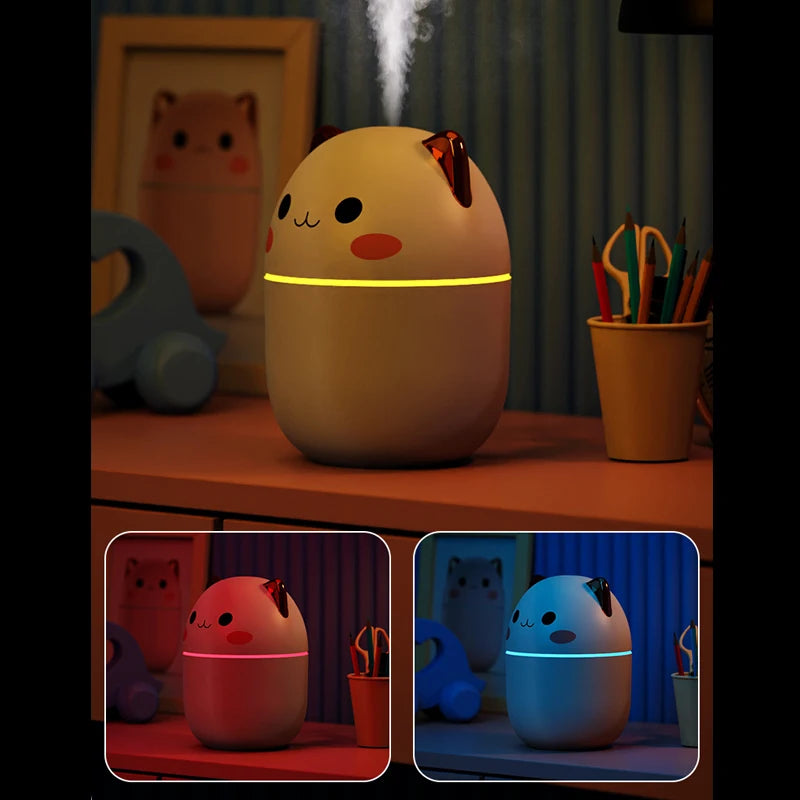 Portable 200ml Air Humidifier Cute Kawaii Aroma Diffuser With Night Light Cool Mist For Bedroom Home Car Purifier Humificador