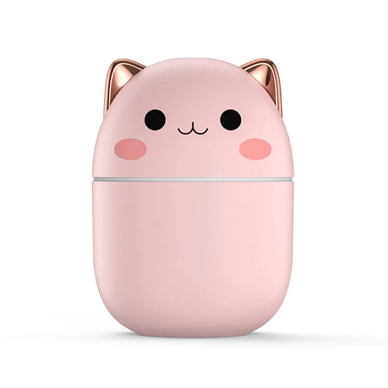 Portable 200ml Air Humidifier Cute Kawaii Aroma Diffuser With Night Light Cool Mist For Bedroom Home Car Purifier Humificador